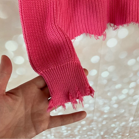 FATE Pink Fringe Knit Sweater - Picture 5 of 8